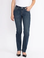 Women's Medium Dark Wash Embellished Straight Jeans