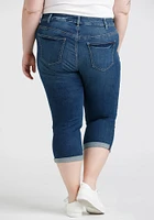 Women's Plus 2 Tone Stitch Cuffed Jean