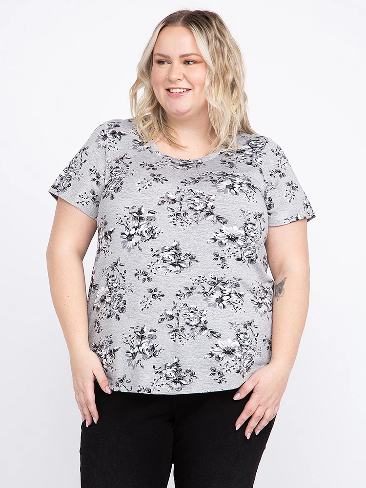 Women's Floral Scoop Neck Tee