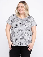 Women's Floral Scoop Neck Tee