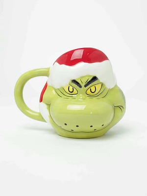 Grinch Santa Hat Sculpted Mug