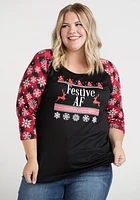 Women's Festive Baseball Tee