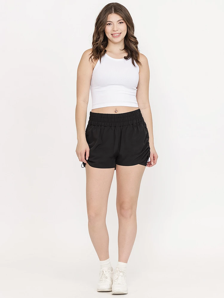 Women's Ruched Hybrid 2-in-1 Shorts