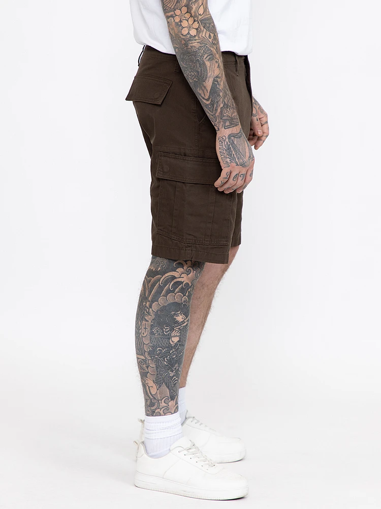 Men's Washed Brown Cargo Short