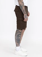 Men's Washed Brown Cargo Short