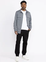 Men's Twill Knit Flannel Shirt