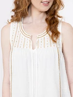 Women's Embroidered Peasant Tank