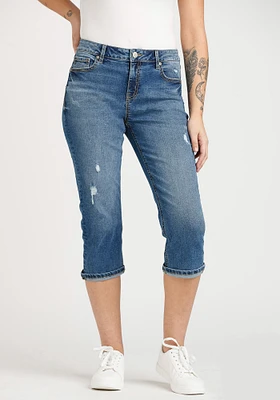 Women's Destroyed Cuffed Jean Capri