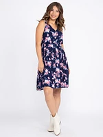 Women's Floral Smocked Waist Dress