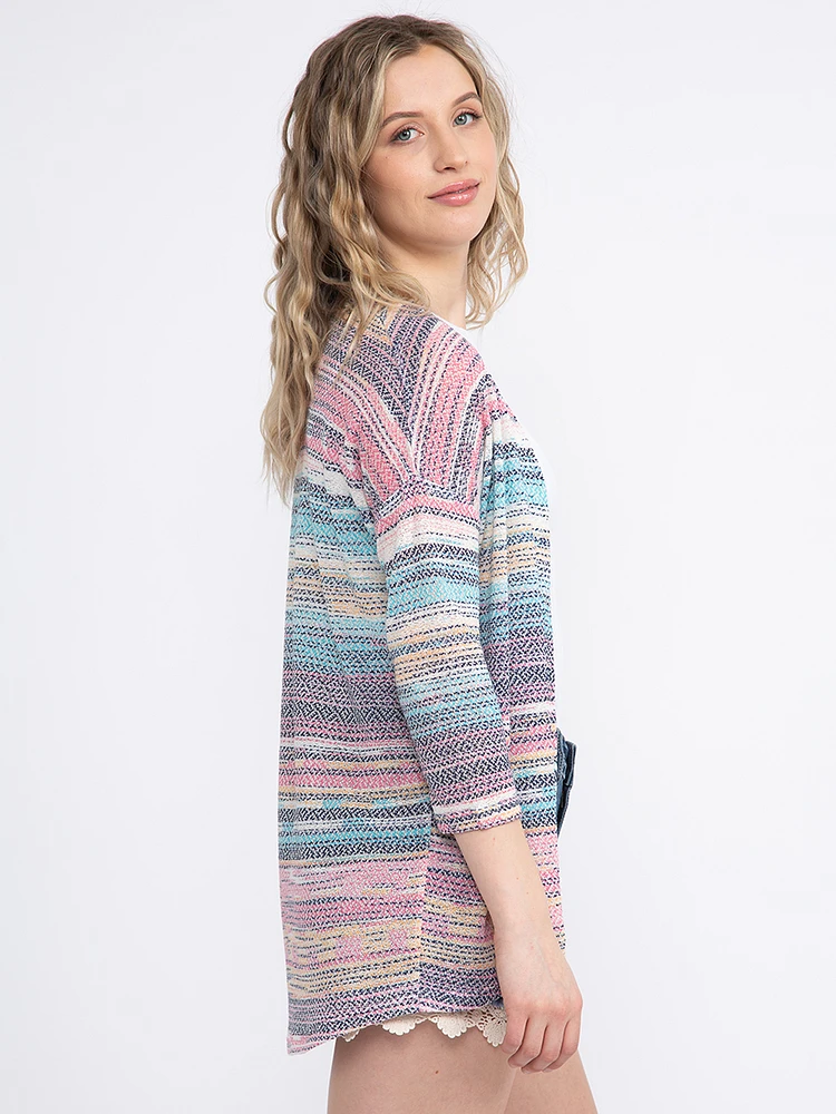 Women's Textured Stripe Cardigan