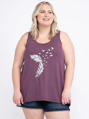 Women's Glitter Feather Racerback Tank