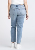 Women's High Rise Destroyed Slim Straight Jeans