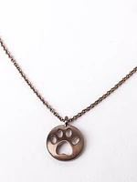 Women's Brushed Paw Pendant Necklace