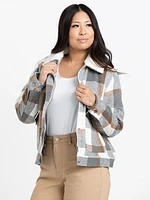 Women's Cropped Plaid Shacket