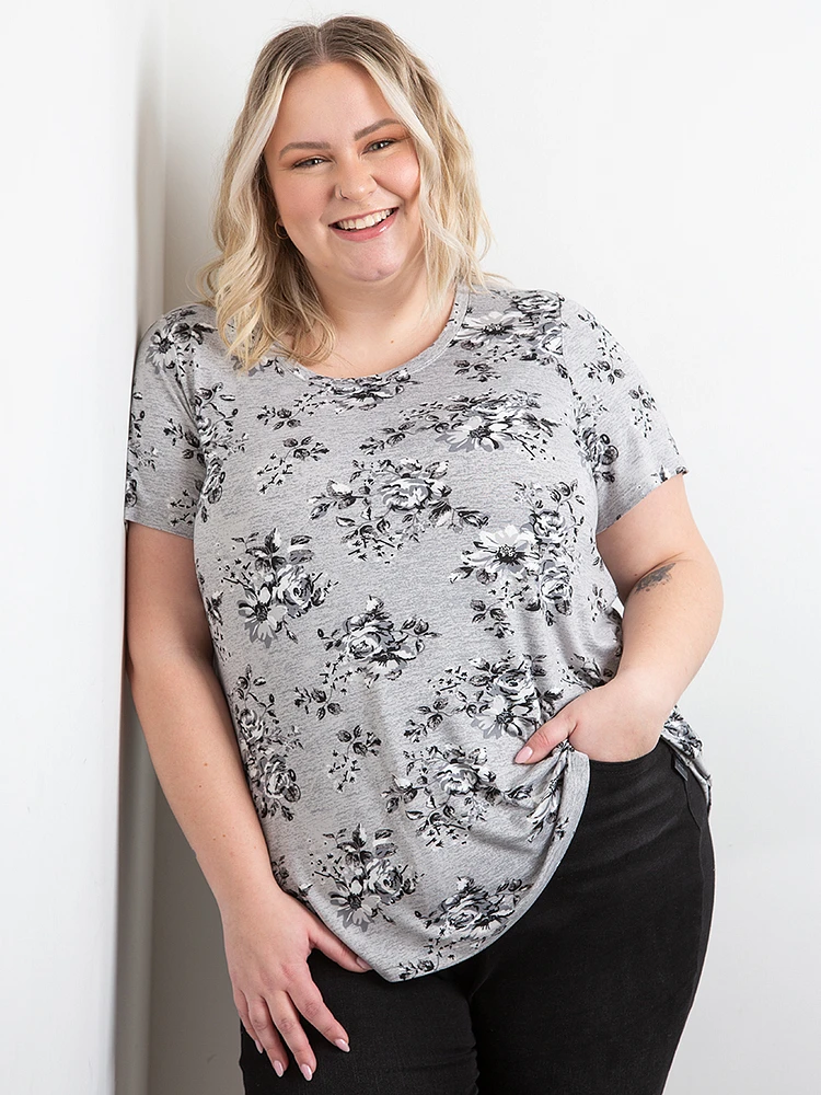 Women's Floral Scoop Neck Tee