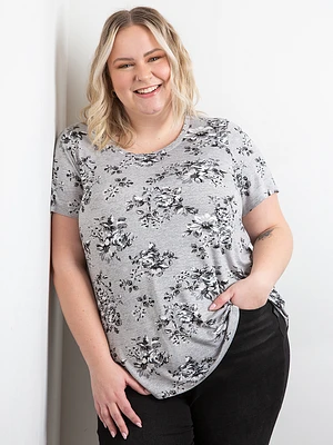 Women's Floral Scoop Neck Tee