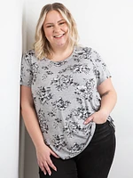 Women's Floral Scoop Neck Tee
