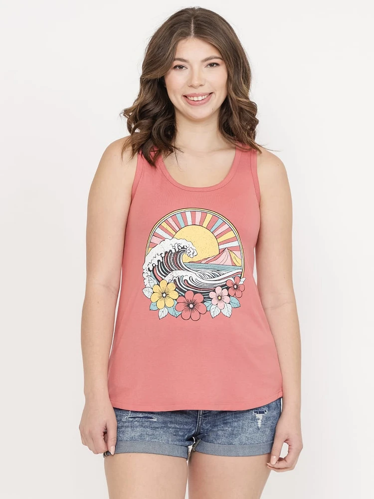 Women's Wave Scoop Neck Tank