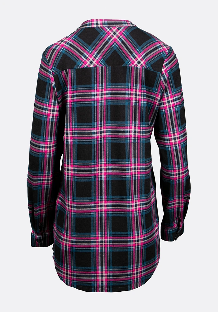 Women's Lace Up Plaid Shirt