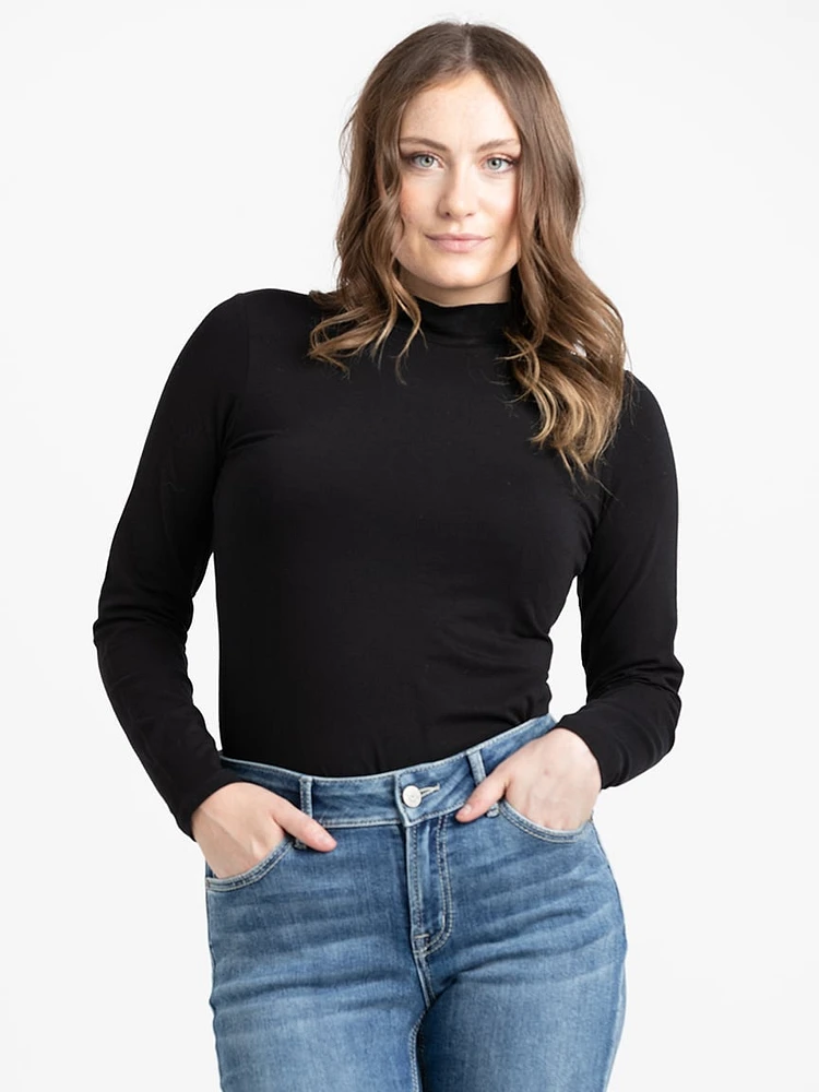 Women's Long Sleeve Mock Neck Tee