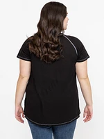 Women's Rib Split Crewneck Tee