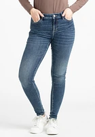 Women's Medium Wash 2 Tone Stitch Skinny Jeans