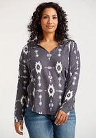 Women's Geo Print Hoodie