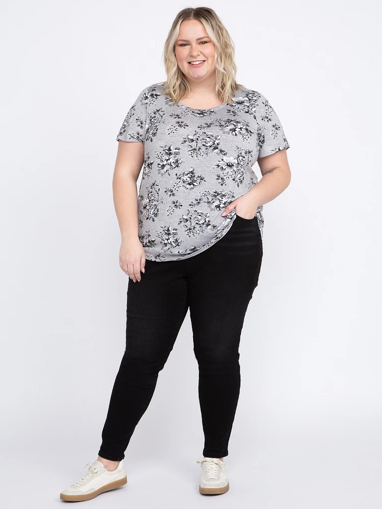 Women's Floral Scoop Neck Tee