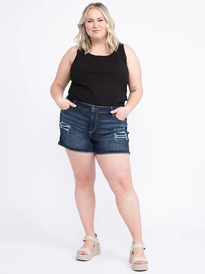 Women's Plus Rip & Repair Cuffed Shortie