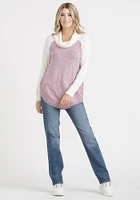 Women's Colour Block Cowl Neck Tunic