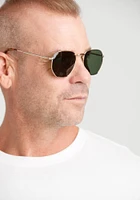 Men's Hexagonal Aviator Sunglasses