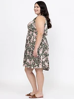 Women's Floral Smocked Waist Dress
