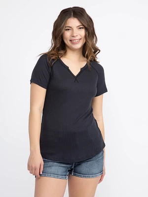 Women's Rib Split Crewneck Tee