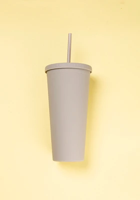 Grey Rubber Coated Tumbler