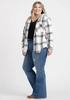 Women's Flannel Plaid Hoodie