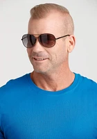 Men's Black Frame Aviator Sunglasses