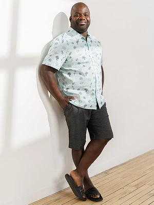 Men's Textured Grey Hybrid Shorts