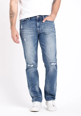 Men's Rip and Repair Slim Straight Jeans