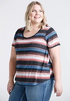 Women's Striped Scoop Neck Tee