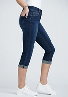 Women's 2 Button Cuffed Jean Capri