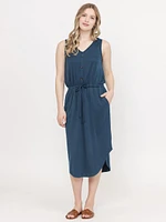 Women's Button Front Midi Dress