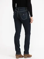 Women's Dark Wash Flap Pocket Straight Jeans