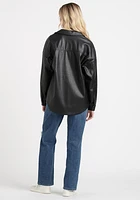 Women's Faux Leather Shacket