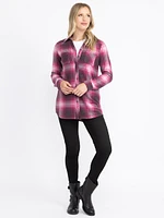 Women's Brushed Knit Plaid Tunic