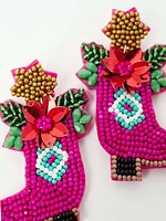 Women's Cowboy Boot Beaded Earrings