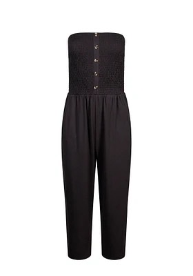 Women's Srapless Smocked Jumpsuit