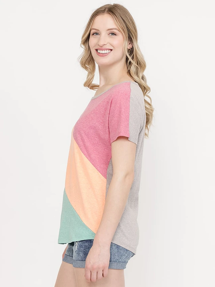 Women's Multi Colour Block Top
