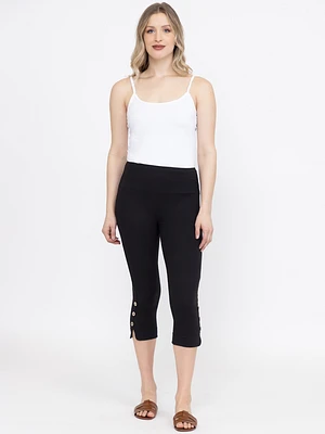 Women's Side Button Capri Legging