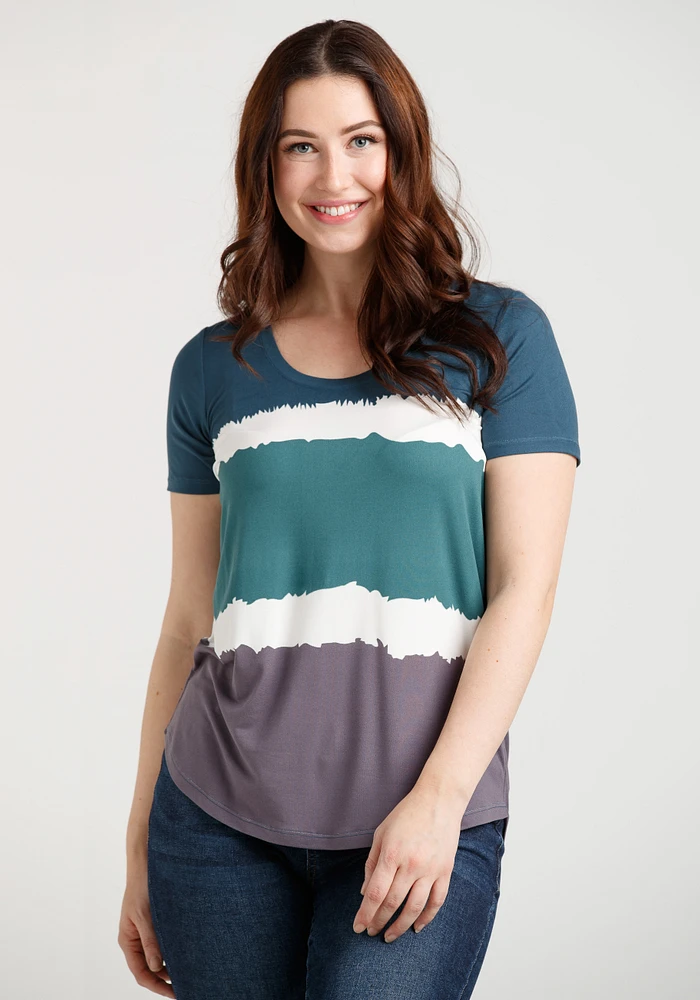 Women's Soft Colourblock  Scoop Neck Tee