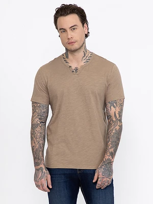 Men's Slub Notch Henley Tee